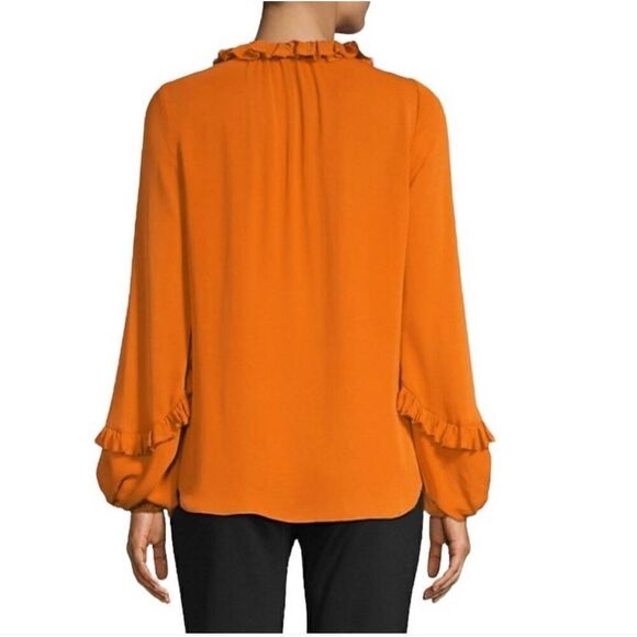 Kobi Halperin Silk Ruffle Blouse XS Balloon Sleeve - Picture 3 of 12